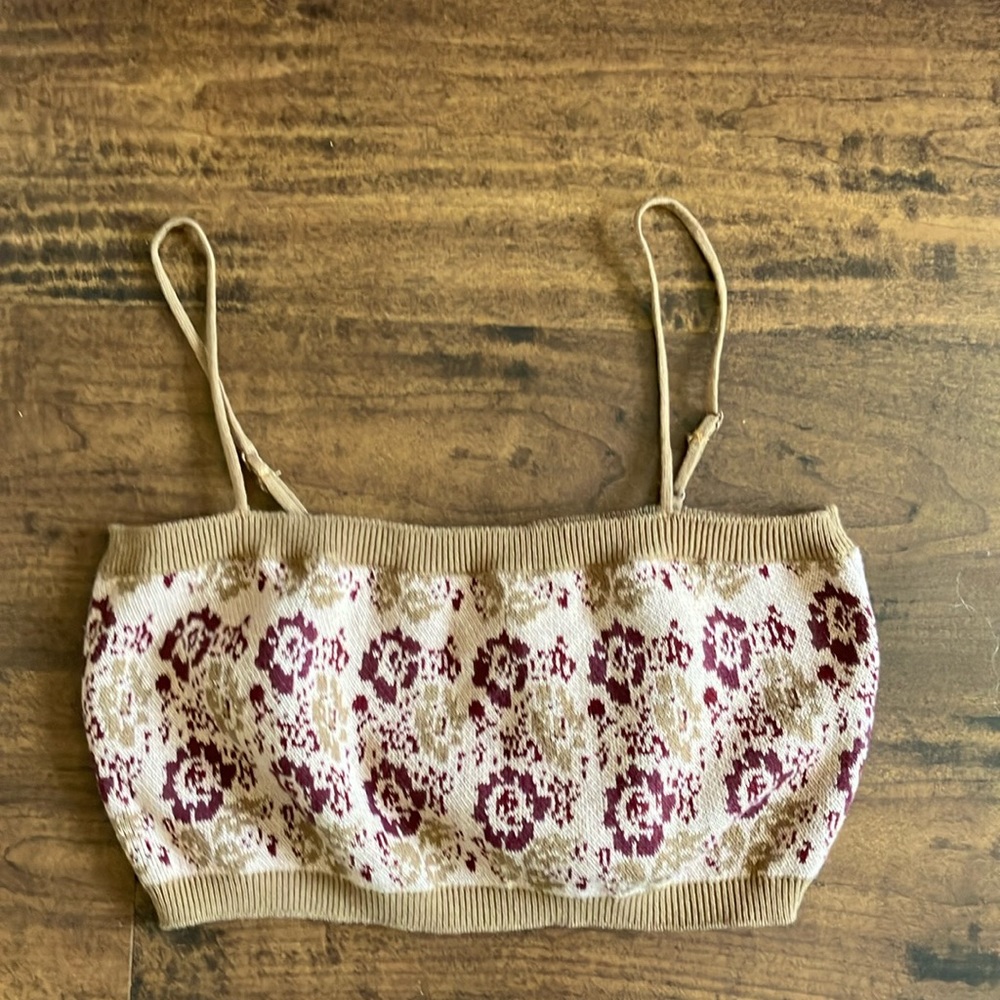 🔥 10 for $100 🔥 Intimately Free People floral knit bralette tank top size Large